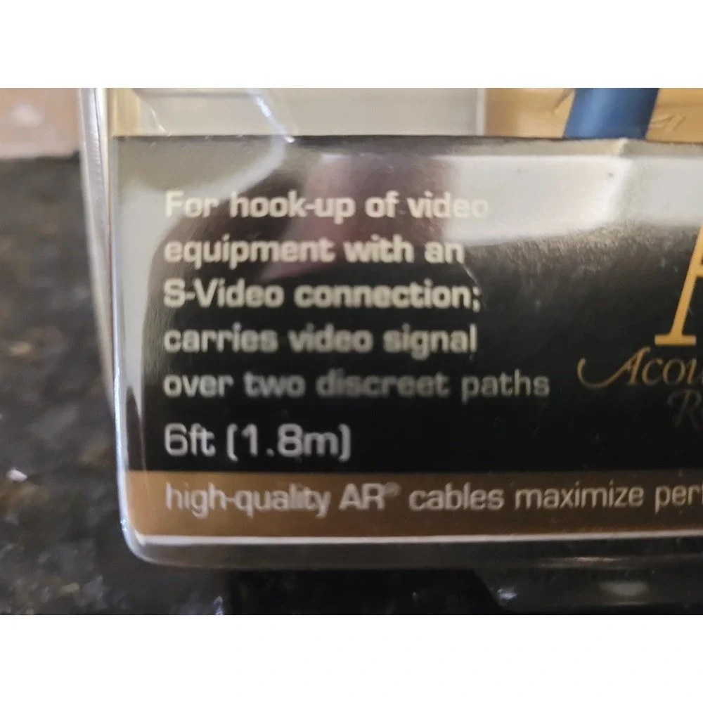 Acoustic Research NEW Gold Plated S-Video Connector Cable AP021 6FT J020